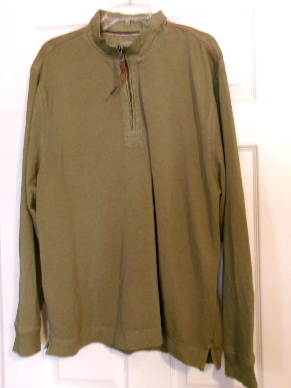 Men's TRUE GRIT Quarter Zip Long Sleeve Green Shirt Size XL